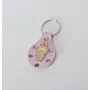 Leather Keychain with Pink Labubu Character Handcrafted Design