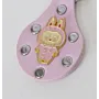 Leather Keychain with Pink Labubu Character Handcrafted Design