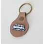 Natural Leather Keychain with Behind Every Great Woman Is Herself
