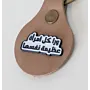 Natural Leather Keychain with Behind Every Great Woman Is Herself