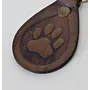 Artisan Natural Leather Keychain with Embossed Animal Paw Print