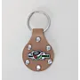 Artisan Natural Leather Keychain with Jordan Flag Colors Design