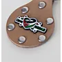 Artisan Natural Leather Keychain with Jordan Flag Colors Design