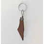 Handmade Natural Leather Keychain with Palestine Map Silhouette