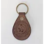 Natural Leather Keychain with Round Embossed Arabic Calligraphy