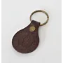 Handcrafted Leather Keychain with Dark Engraved Palestine Map