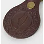 Handcrafted Leather Keychain with Dark Engraved Palestine Map