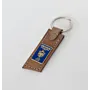Artisan Natural Leather Keychain with Jordanian Passport Design