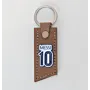 Handmade Leather Keychain with Messi Number 10 Football Jersey