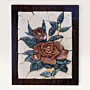 Handmade Bronze Rose Stone Mosaic Wall Art