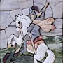 Handmade Al-Khader on Horseback Stone Mosaic Wall Art
