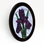Handmade Purple Iris Oval Stone Mosaic Wall Art