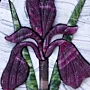 Handmade Purple Iris Oval Stone Mosaic Wall Art