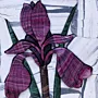 Handmade Purple Iris Square Stone Mosaic Wall Art
