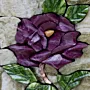 Handmade Deep Purple Rose Stone Mosaic Wall Art