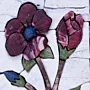 Handmade Twin Flower Branch Stone Mosaic Wall Art