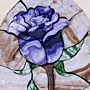 Blue Lilac Rose Oval Stone Mosaic Wall Art