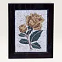 Handmade Golden Rose Stone Mosaic Wall Art