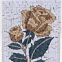 Handmade Golden Rose Stone Mosaic Wall Art