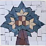 Handmade Geometric Tree of Life Stone Mosaic Wall Art