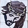 Handmade Christ Portrait Stone Mosaic Wall Art