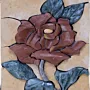 Handmade Rustic Rose Stone Mosaic Wall Art
