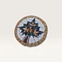 Handmade Round Tree of Life Stone Mosaic with Beige Border