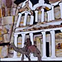 Handmade Petra Treasury and Camel Stone Mosaic Wall Art