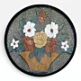 Handmade Large Round Floral Bouquet Stone Mosaic Wall Art