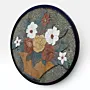 Handmade Large Round Floral Bouquet Stone Mosaic Wall Art