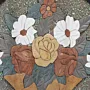Handmade Large Round Floral Bouquet Stone Mosaic Wall Art