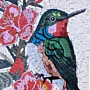 Handmade Hummingbird and Floral Stone Mosaic Wall Art