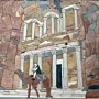 Handmade Large Petra Treasury Scene Stone Mosaic Wall Art