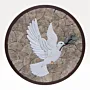 Handmade Peace Dove Round Stone Mosaic Wall Artwork