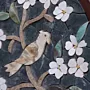Handmade Bird on Blossom Branch Stone Mosaic Wall Art