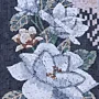 Handmade White Floral Stone Mosaic Wall Art