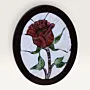 Rich Red Rose Oval Stone Mosaic Wall Art