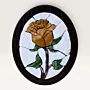 Warm Gold Rose Oval Stone Mosaic Wall Art