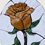 Warm Gold Rose Oval Stone Mosaic Wall Art