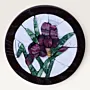 Round Purple Iris Mosaic with Pale White Background