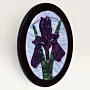 Handmade Oval Purple Iris Stone Mosaic Wall Art