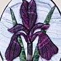 Handmade Oval Purple Iris Stone Mosaic Wall Art