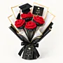 Red Rose Crochet Graduation Bouquet – Handmade Keepsake