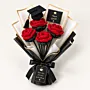 Red Rose Crochet Graduation Bouquet – Handmade Keepsake