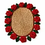 Rustic Rose Crochet and Rope Table Mat – 25x40 cm