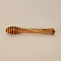 Hand-Carved Wooden Honey Dipper with Deep Grooved Head