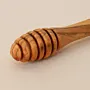 Hand-Carved Wooden Honey Dipper with Deep Grooved Head