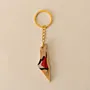 Palestine Map Wooden Keychain with Hand-Painted Flag Detail
