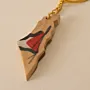 Palestine Map Wooden Keychain with Hand-Painted Flag Detail
