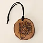 Arabic Calligraphy Wood Hanging Ornament with Black Cord Loop